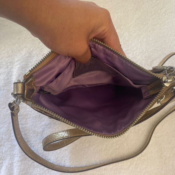 Vintage Coach Women's Poppy Metallic Gold Crossbody 2000’s Y2K Purse Bag - Picture 5 of 12